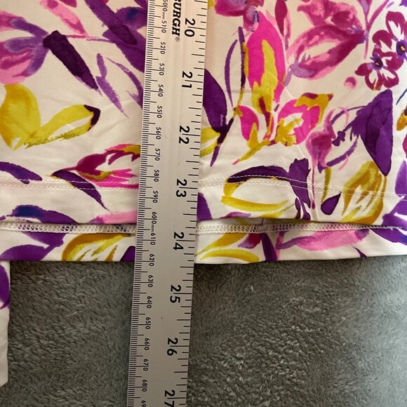 Lands End Women Floral Sun Shade UPF 50 Long Sleeve Relaxed Rash Guard Top M - Picture 9 of 11